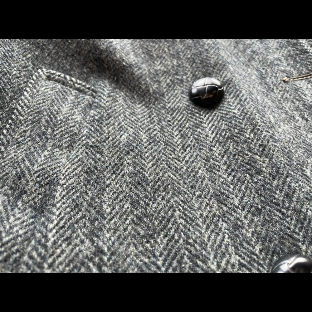 Vintage Monterey Club Grey Herringbone Over Coat - Picture 5 of 9